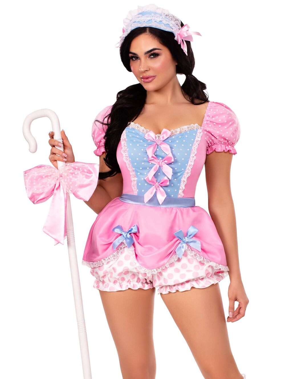 4127 3 Pc Bo Peep Sweetie Costume, Includes Dotted Bloomer Romper With Bow